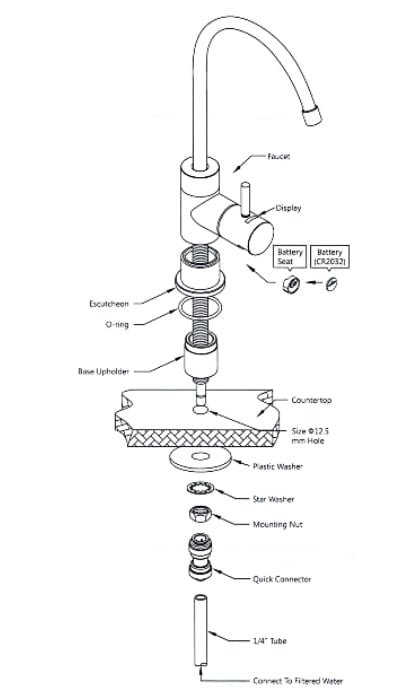 LED Indicator Chrome Faucet High Loop/Long Reach
