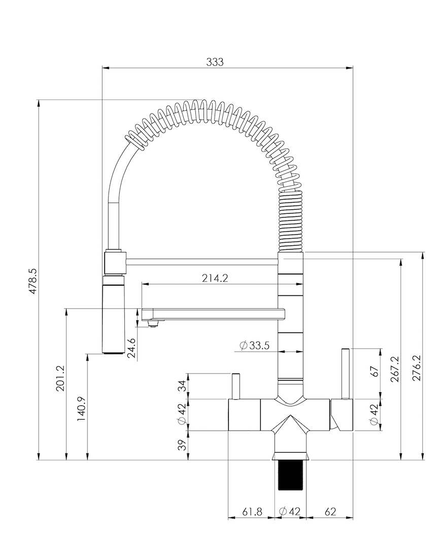 Veggie 3 Way Mixer Dimensions