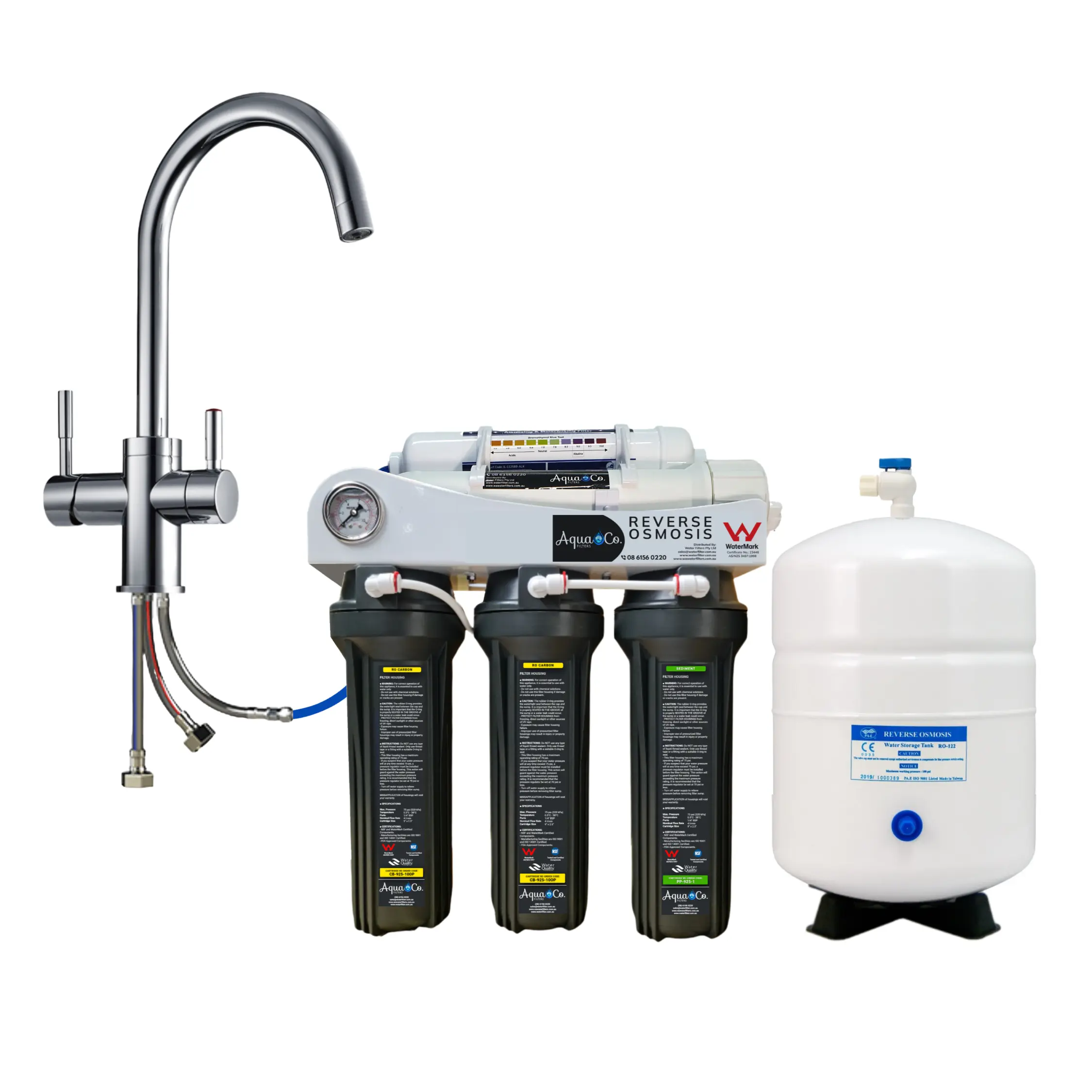 AquaCo Reverse Osmosis with 3 Way Mixer Chrome